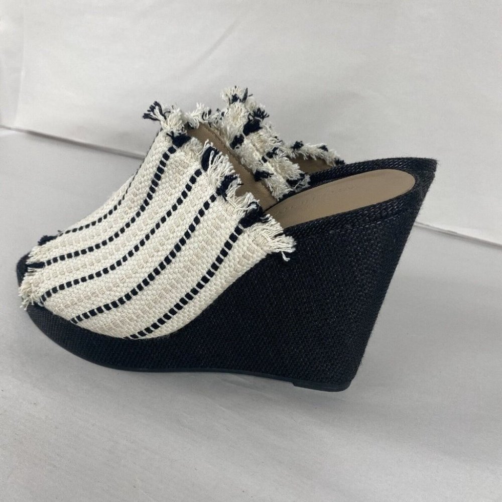 Women's Witchery Size 39 Multicolored Woven Fabric Cover Platform Wedge Shoes - Picture 9 of 16